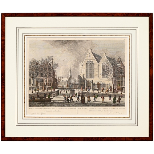 656 - After&nbsp;Hermanus Petrus Schoute (1747-1822) - Amsterdam in Winter; Amsterdam in Spring, two, Amst... 