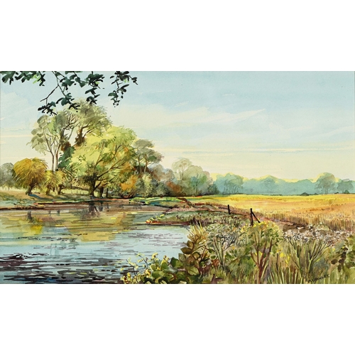 660 - Creswick Boydell RCA (1861-1919)- Sheep in Winter, signed, watercolour, 18.5 x 26cm; with two river ... 