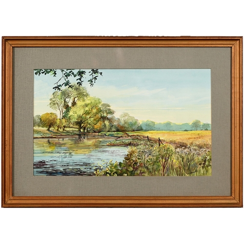 660 - Creswick Boydell RCA (1861-1919)- Sheep in Winter, signed, watercolour, 18.5 x 26cm; with two river ... 