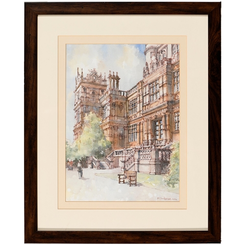 673 - M. Goodman, 2014 - Wollaton Hall, Nottingham, signed and dated, watercolour, 36.5 x 26.5cm; five wor... 