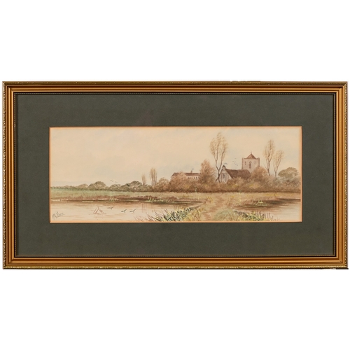 673 - M. Goodman, 2014 - Wollaton Hall, Nottingham, signed and dated, watercolour, 36.5 x 26.5cm; five wor... 