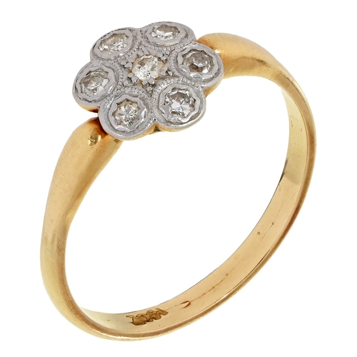 75 - A diamond ring, in gold, marked 18ct, 4.1g, size T