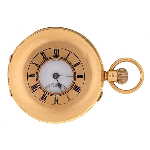 98 - An 18ct gold hunting cased keyless lever watch, J W Benson, Ludgate Hill, London, The 'Bank', Best L... 