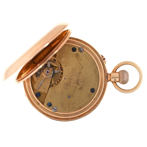 98 - An 18ct gold hunting cased keyless lever watch, J W Benson, Ludgate Hill, London, The 'Bank', Best L... 