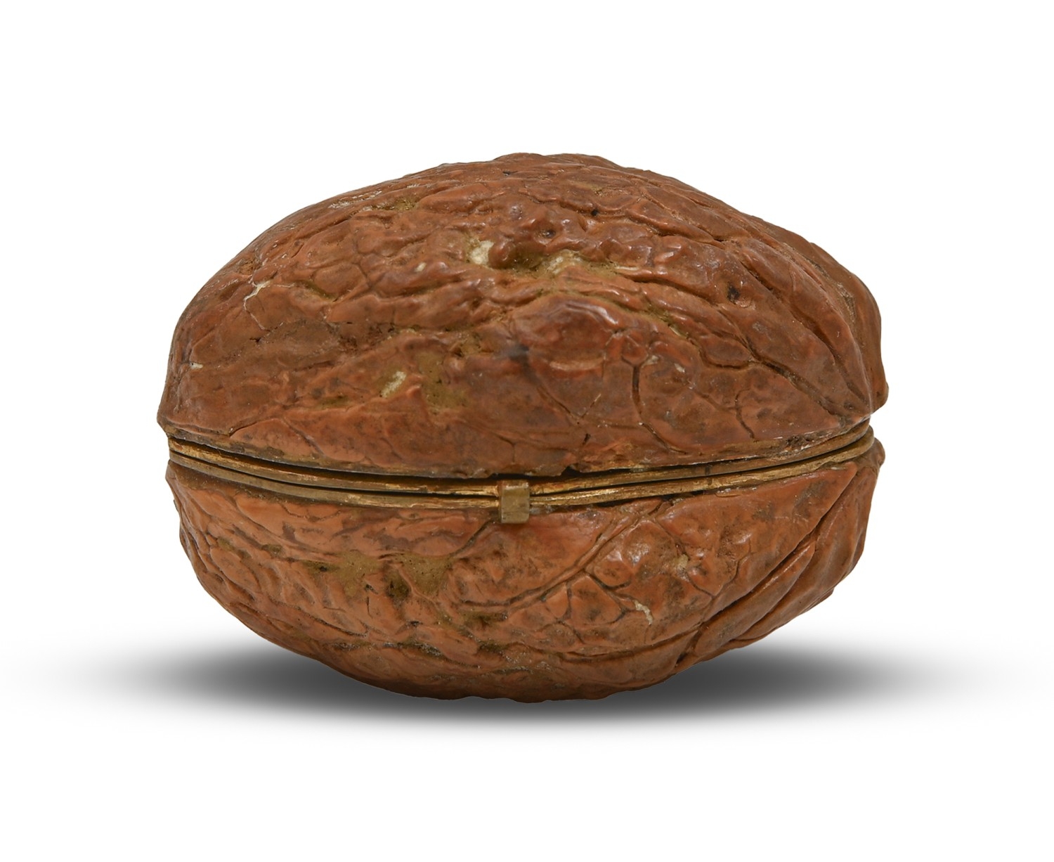 A Victorian walnut shell and giltmetal necessaire, the several ...