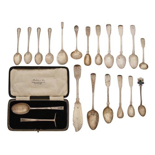 263 - Miscellaneous small silver flatware, George III and later,&nbsp; 12ozs 9dwts