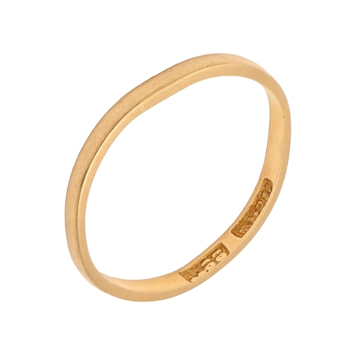 35 - A gold wedding ring, indistinctly marked 18 GOLD, 1.1g, size H