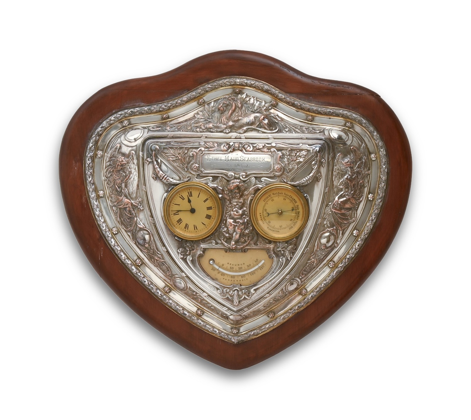 Elkington & Co. An electroplated copper electrotype shield, set with ...
