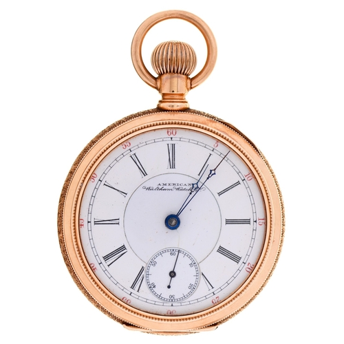 59 - An American Waltham Watch Co gold keyless lever watch, with seventeen jewel bright finished movement... 