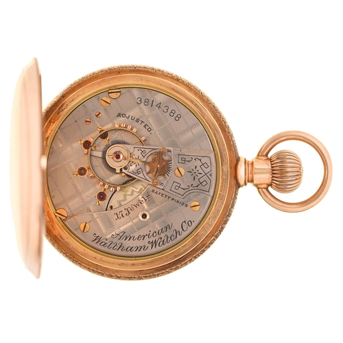 59 - An American Waltham Watch Co gold keyless lever watch, with seventeen jewel bright finished movement... 