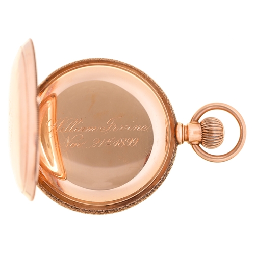 59 - An American Waltham Watch Co gold keyless lever watch, with seventeen jewel bright finished movement... 