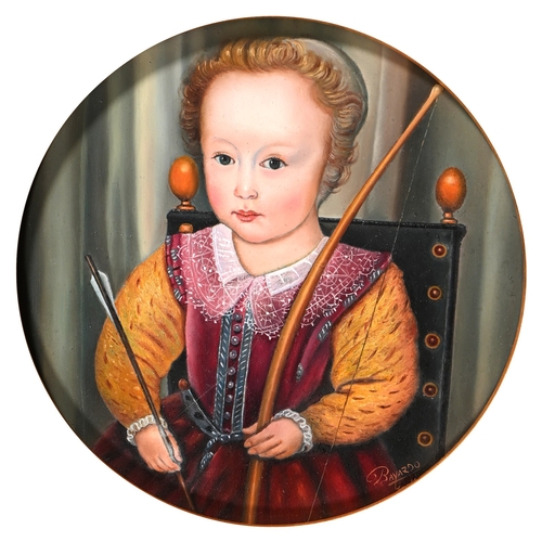 595 - Bayardo, 20th century - Portrait of a Young Nobleman, after an Elizabethan original, signed, oil on ... 