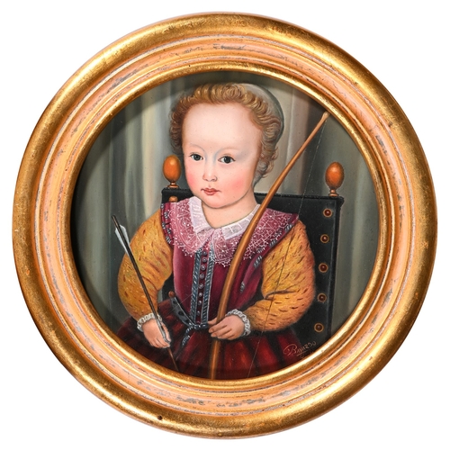 595 - Bayardo, 20th century - Portrait of a Young Nobleman, after an Elizabethan original, signed, oil on ... 