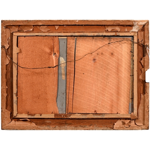 604 - British Marine School - Busy Harbour Scene, oil on millboard, 29.5 x 45cm