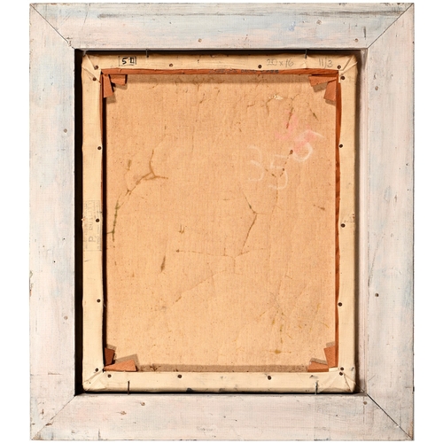 608 - David Cobb (1921-2014) - Fly Fishing, signed, oil on canvas, 52 x 41cm