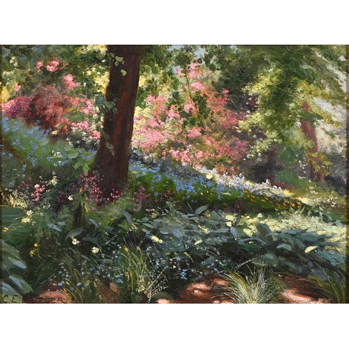 611 - Manner of Charles Ernest Butler - A Woodland in Spring, bears signature, dated 21, oil on millboard,... 