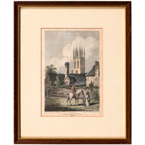 613 - English School, early-mid 19th century - St John's Pulpit, Magdalen College, Oxford, titled verso, w... 