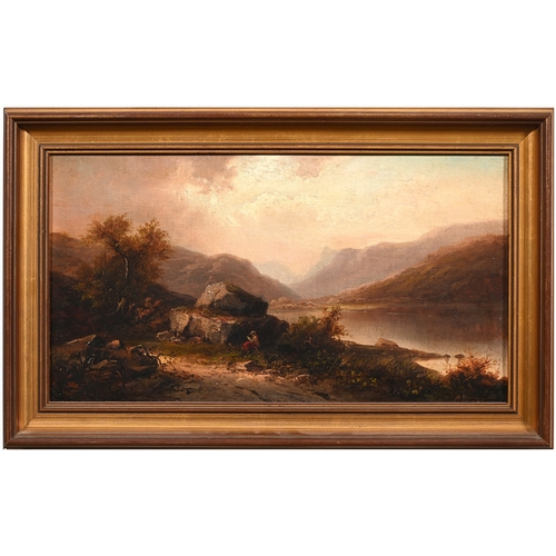 615 - M. Sinclair, 1880 - Lake of&nbsp;Tal-y-llyn, signed and dated, titled verso, oil on canvas, 26.5 x 4... 