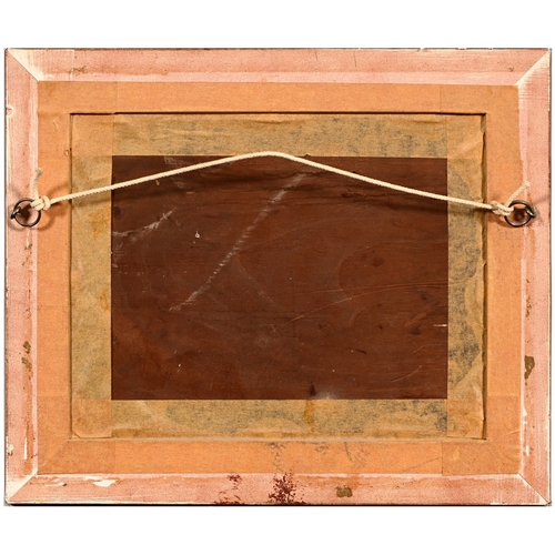 616 - English Marine School, second-half 19th century - Schooners by the Shore, oil on mahogany panel, 14.... 