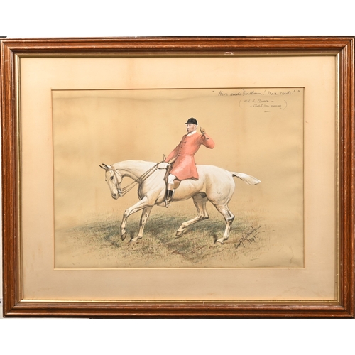 620 - Basil Nightingale (1864-1940) - With the Quorn - a sketch from memory, signed and dated 1895, furthe... 