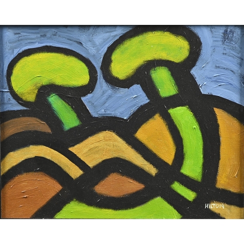 625 - Clench, 64 - An Army by Moonlight, signed and dated 64, oil on board, 34.5 x 44cm; Jeremy Leigh, lat... 