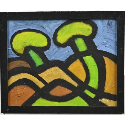 625 - Clench, 64 - An Army by Moonlight, signed and dated 64, oil on board, 34.5 x 44cm; Jeremy Leigh, lat... 