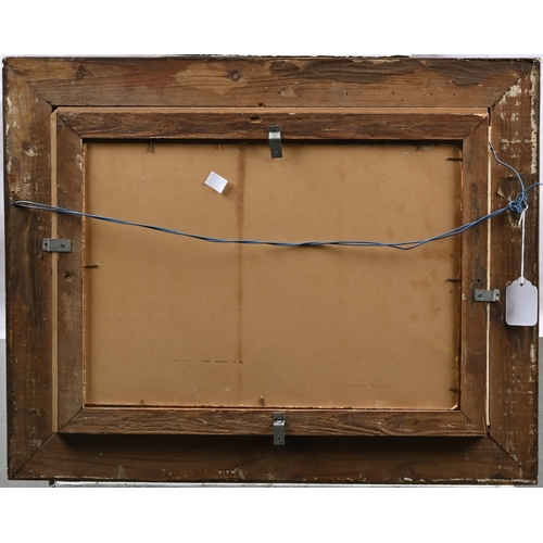 627 - English School, late 19th/early 20th century - Quayside, oil on board, 28.5 x 42cm