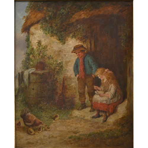 628 - Mark William Langlois (1848-1924) - The Age of Innocence, a pair, signed, oil on canvas, 53.5 x 44cm... 