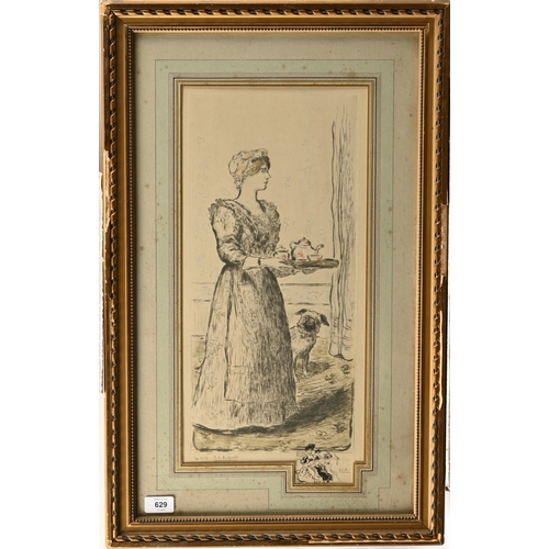 629 - Jean-Fran&ccedil;ois Raffa&euml;lli (1850-1924) - The Tea Tray, signed and numbered 33 by the artist... 
