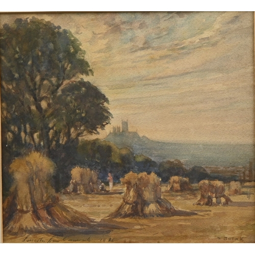 649 - Stephen Bullock (1889–1971) - Lincoln from Canwick, signed, titled and dated 1926, 23 x 25.5cm; and ... 