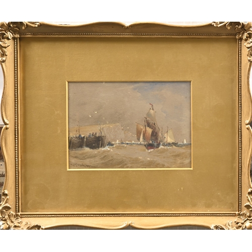 662 - Thomas Bush Hardy (1842-1897) - Ships off the South Coast, signed, indistinctly inscribed and dated ... 