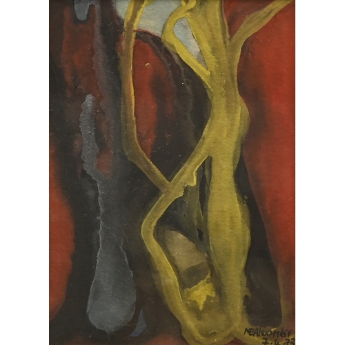 678 - NEALexander, second-half 20th c - Abstract Study, signed and dated 7.4.73, watercolour and gouache, ... 