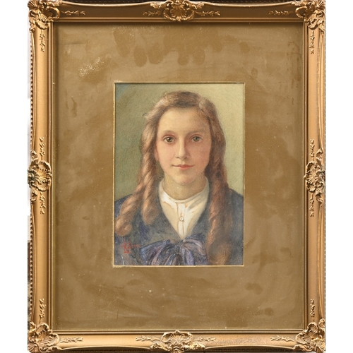 679 - E.H. Worrall, early 20th century - Portrait of a Young Girl, head-and-shoulders, signed, watercolour... 