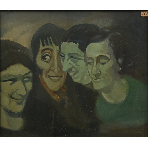 684 - Modernist Artist, 1926 - Emotions, a study in four heads, indistinctly signed D*** G***, dated 1926,... 
