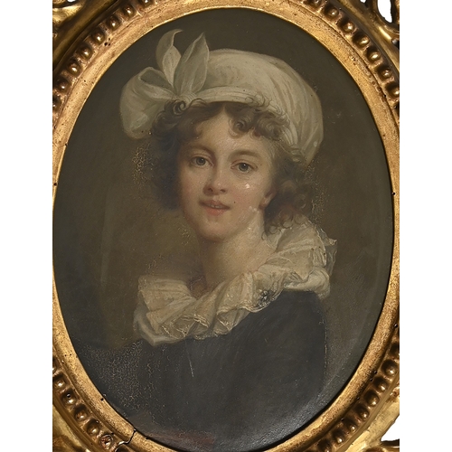 686 - After Élisabeth Vigée Le Brun - Self-Portrait Painting Marie Antoinette, oil on millboard, oval, 21.... 