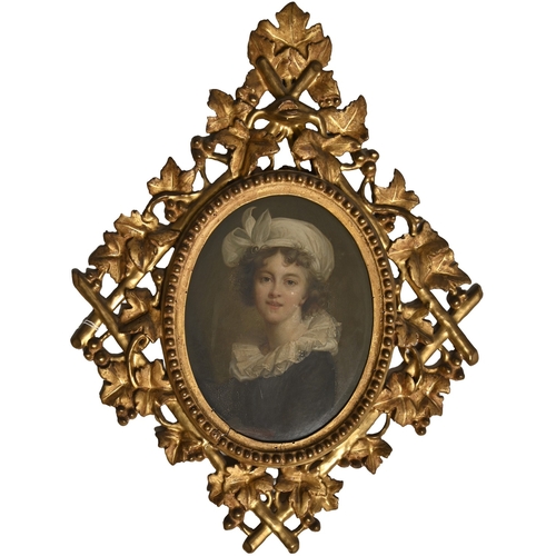 686 - After Élisabeth Vigée Le Brun - Self-Portrait Painting Marie Antoinette, oil on millboard, oval, 21.... 
