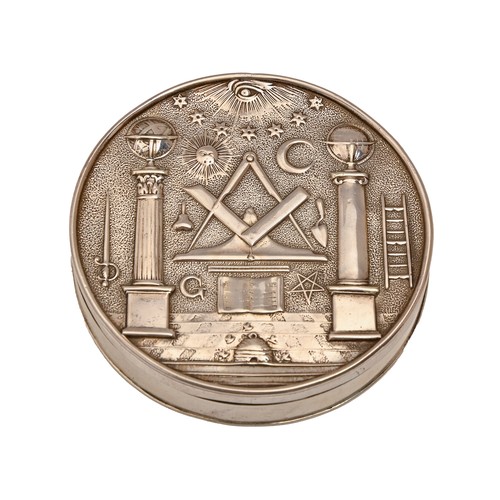 A George III silver tobacco box and cover, the cover die stamped with ...