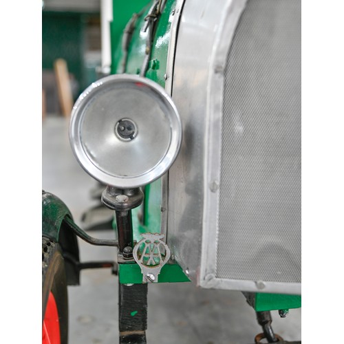 496 - A painted wood and aluminium child's 'Bentley' pedal car, with two seats, bicycle chain, drive, elec... 