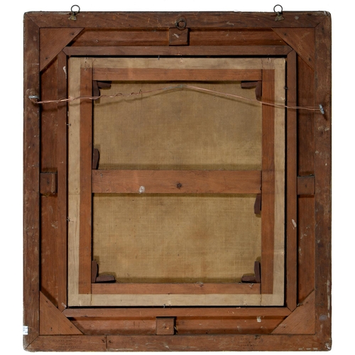 631 - Dutch School, 18th c - Peasants and their Animals Resting at a Fountain in a Southern Landscape, oil... 