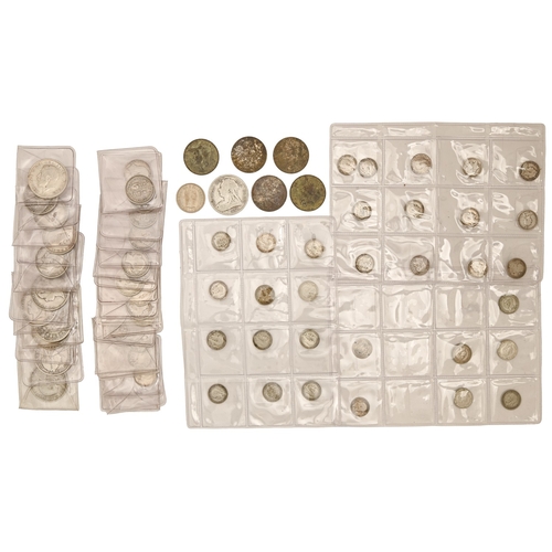 249 - Coins. Pre 20 silver c £2.45 face, later silver 3ds (12)