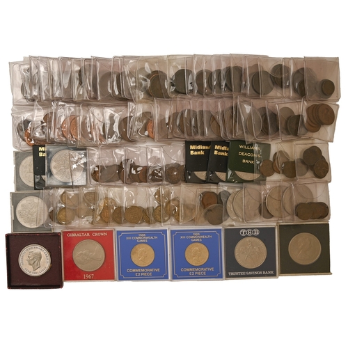 251 - Coins. Base metal, in three boxes