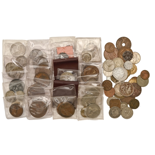 252 - Coins. World 19th-20th c in silver, c100gm (0.5-0.925), others in base metal