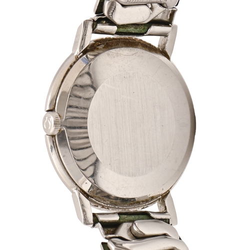 28 - An Omega stainless steel gentleman's wristwatch, the recessed flush winding crown with Omega tradema... 