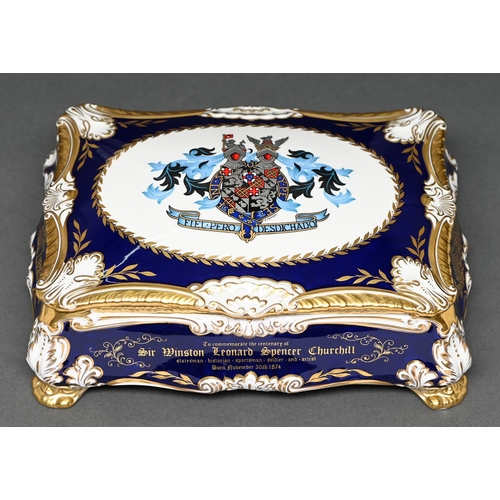 317 - Winston Churchill. A Paragon bone china commemorative cigar casket for the centenary of Sir Winston ... 
