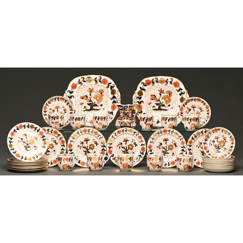 347 - A Davenport bone china Japan pattern tea service and associated cream jug, c1880, teacup 6.5cm h, pa... 