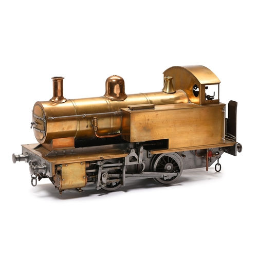 420 - A 3&frac12; inch gauge 0-4-0 live steam model tank locomotive, of brass and ferrous metal, with copp... 