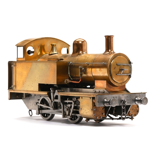 420 - A 3&frac12; inch gauge 0-4-0 live steam model tank locomotive, of brass and ferrous metal, with copp... 