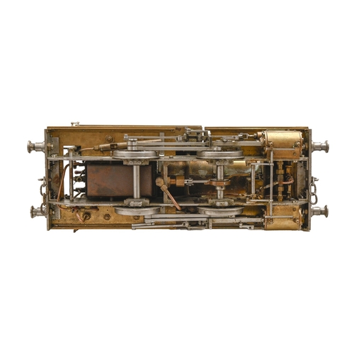 420 - A 3&frac12; inch gauge 0-4-0 live steam model tank locomotive, of brass and ferrous metal, with copp... 