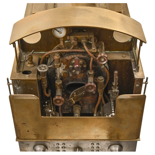 420 - A 3&frac12; inch gauge 0-4-0 live steam model tank locomotive, of brass and ferrous metal, with copp... 