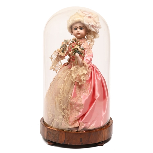 448 - A Jumeau bisque headed musical automaton, probably Roullet & Decamps, c1880, the head with close... 